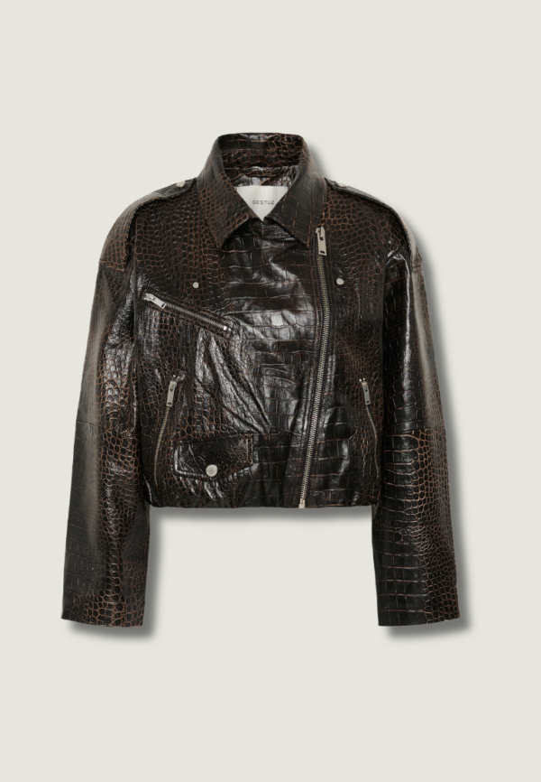 GESTUZ Cesi Jacket | Ganache Croco
