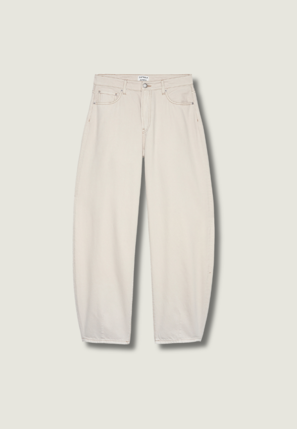 CATWALK JUNKIE Cropped Barrel Jeans | Cream