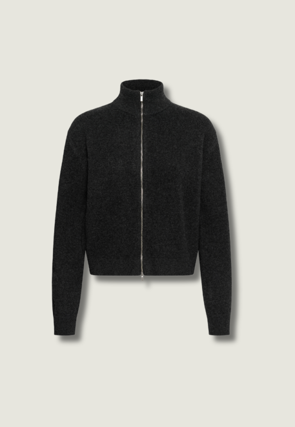 MEW Tracy Zip Cardigan | Dark Grey