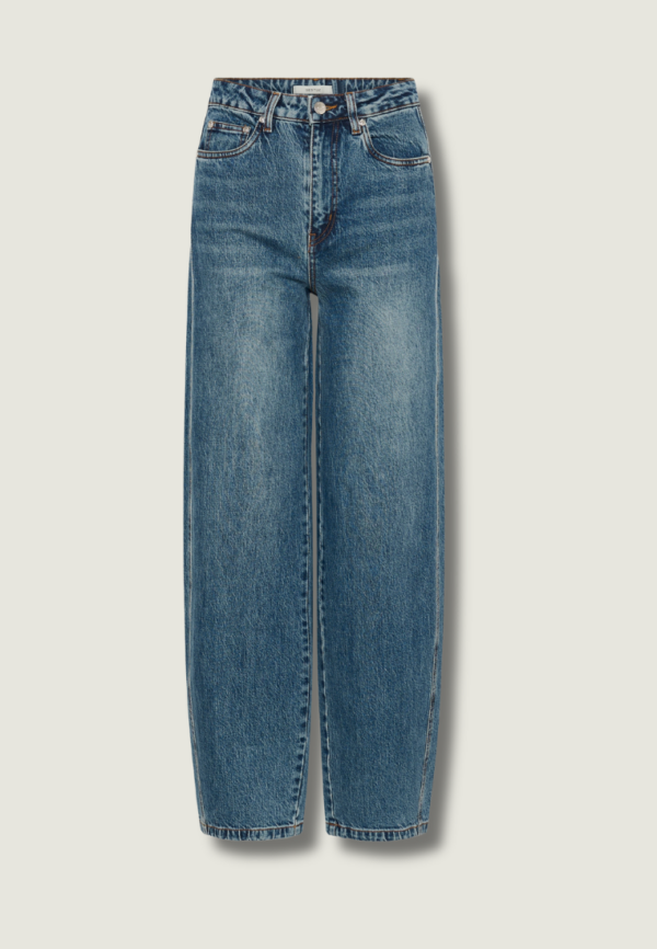 GESTUZ Melu Barrel Jeans | Mid Blue