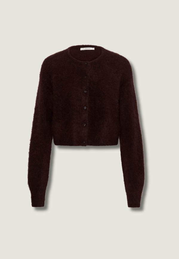 GESTUZ Debbie Short Cardigan | Plum Melange