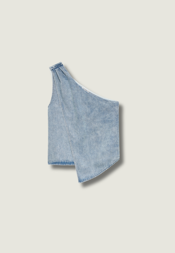 CATWALK JUNKIE Asymetric denim Top | Blue