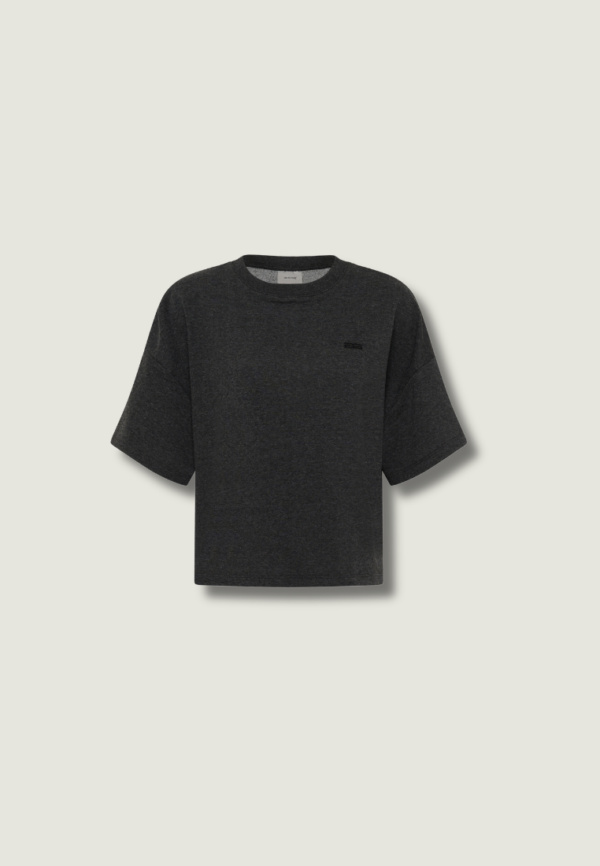 GESTUZ Gilsa Sweat Tee | Deep Grey Melange