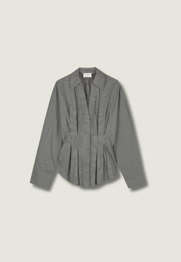 CATWALK JUNKIE Check Blouse | Dark Green