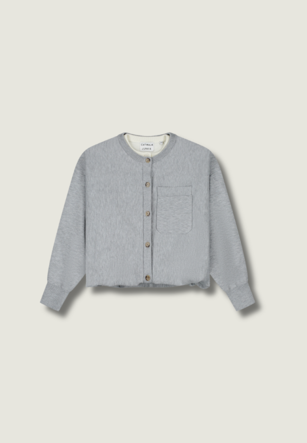 CATWALK JUNKIE Double Layer Cardigan | Grey Melange