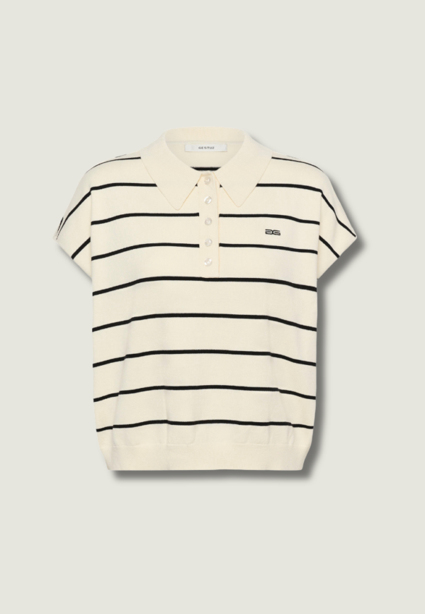GESTUZ Saia Pullover | Egret / Black