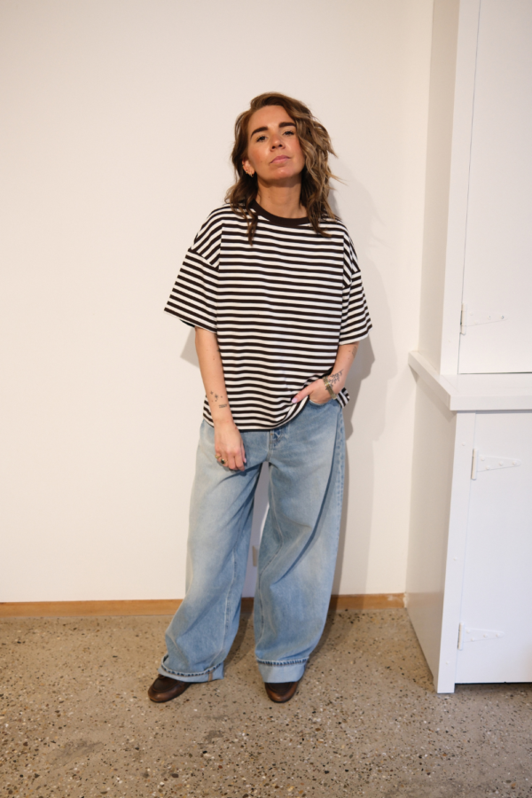 FRENKIE Striped Shirt | Brown & White