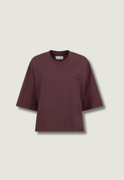 ÂME Eloise-A Boxy T-Shirt | Aubergine
