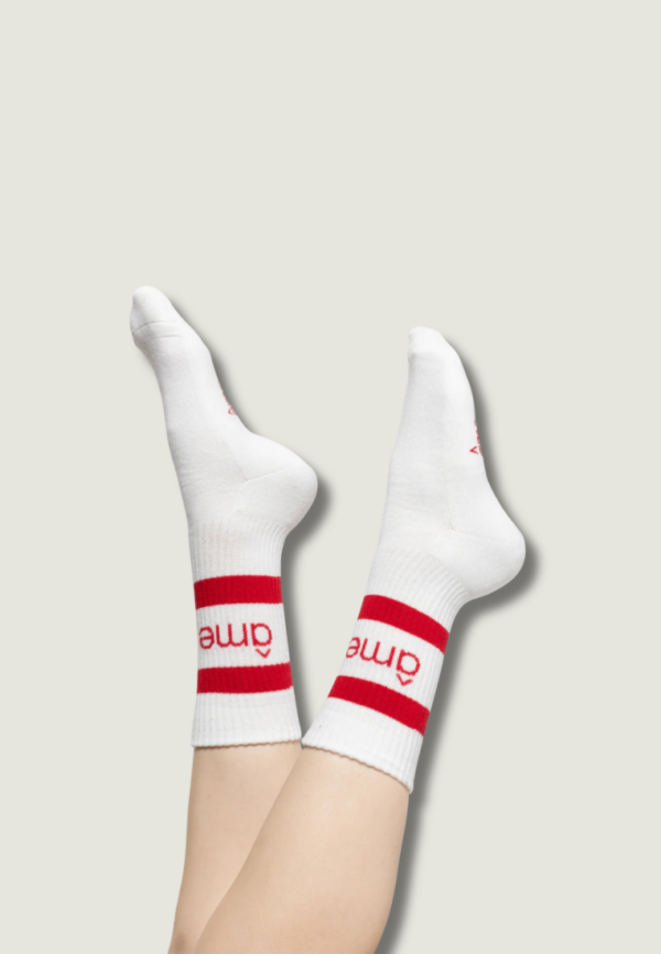 ÂME Diego Socks | Ecru/Red
