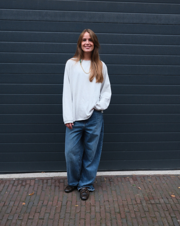 FRENKIE Oversized LS Shirt | Grey Melange