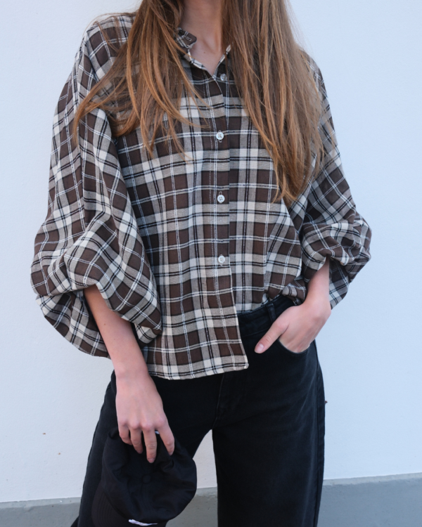 FRENKIE Puffy Blouse | Brown